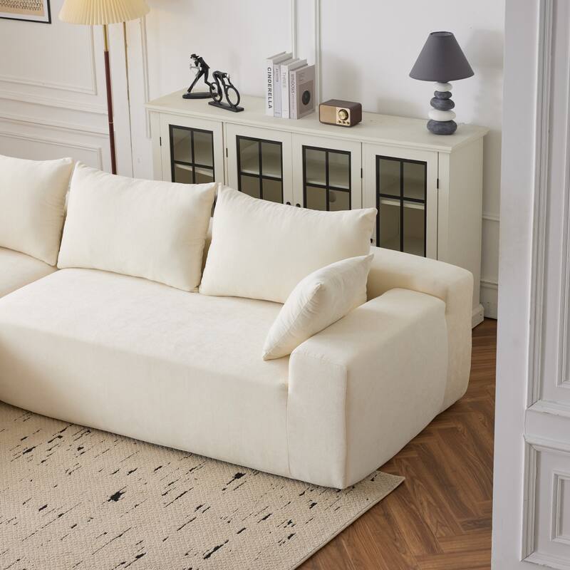 107.88" Chenille Extra-Deep Modular Cloud Sofa with 30D High-Density Foam & Spring Support