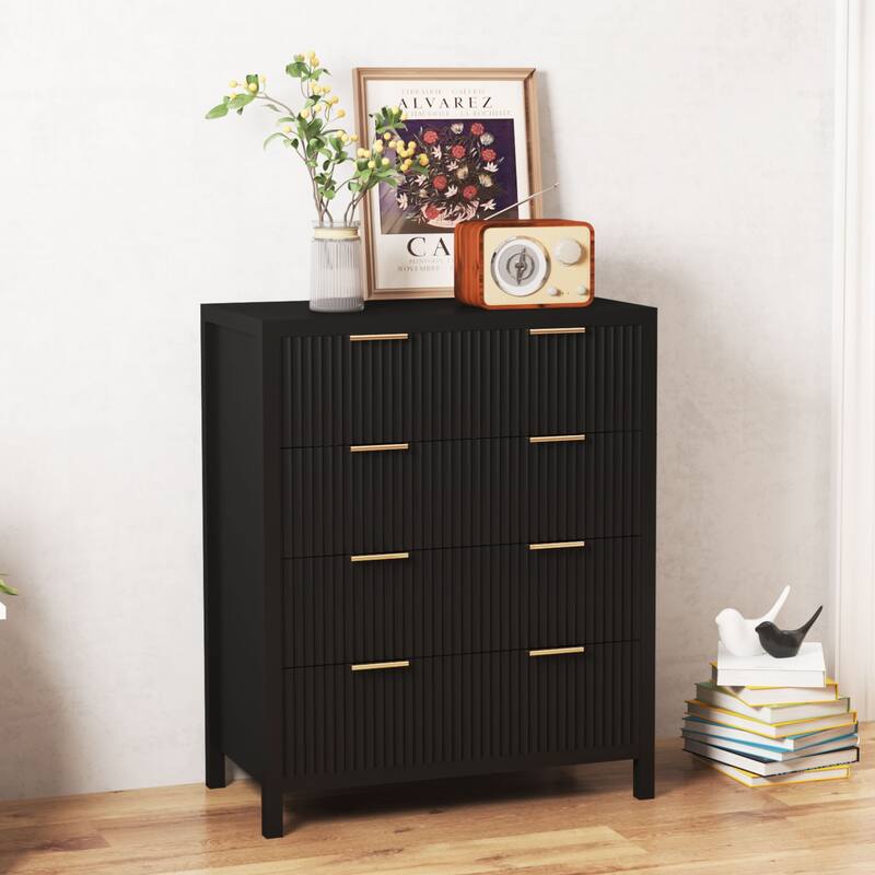 Wooden 4-Drawer Storage Cabinet Dresser