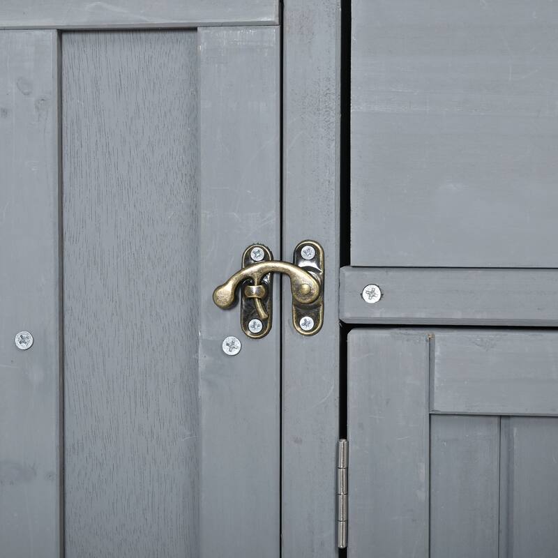 Fir Wood Outdoor Kitchen Prep Station Cart with Stainless Steel Top & Towel Rack