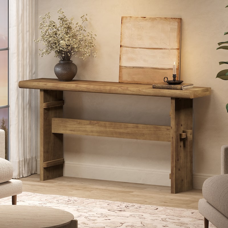 63-Inch Solid Wood Console Table for Entryway