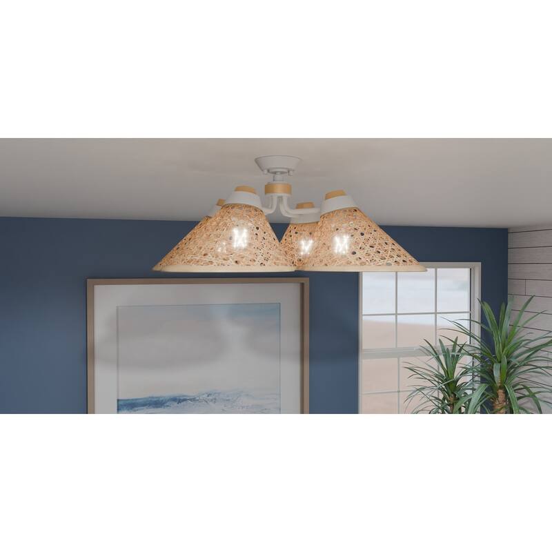 Graft 4-Light Matte White Semi-Flush Mount Light