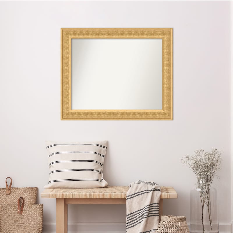 Trellis Non-Beveled Wood Framed Wall Mirror - Trellis Gold
