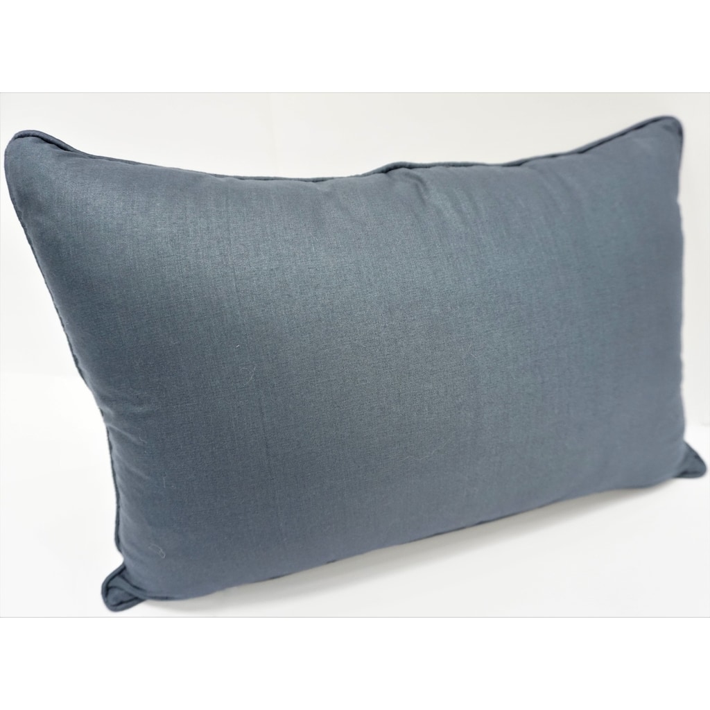 Home&Manor Premium Silk Throw Pillow Lumbar Blue