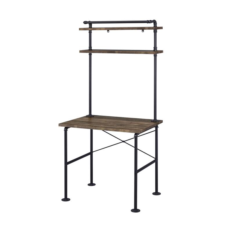Ensata Rustic Oak & Black Finish Writing Desk