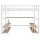 preview thumbnail 6 of 24, Twin/Full Size Metal Loft Bed with Ladder and Built-in Long Desk, Kids Storage Bed Frame with Shelves and USB Ports