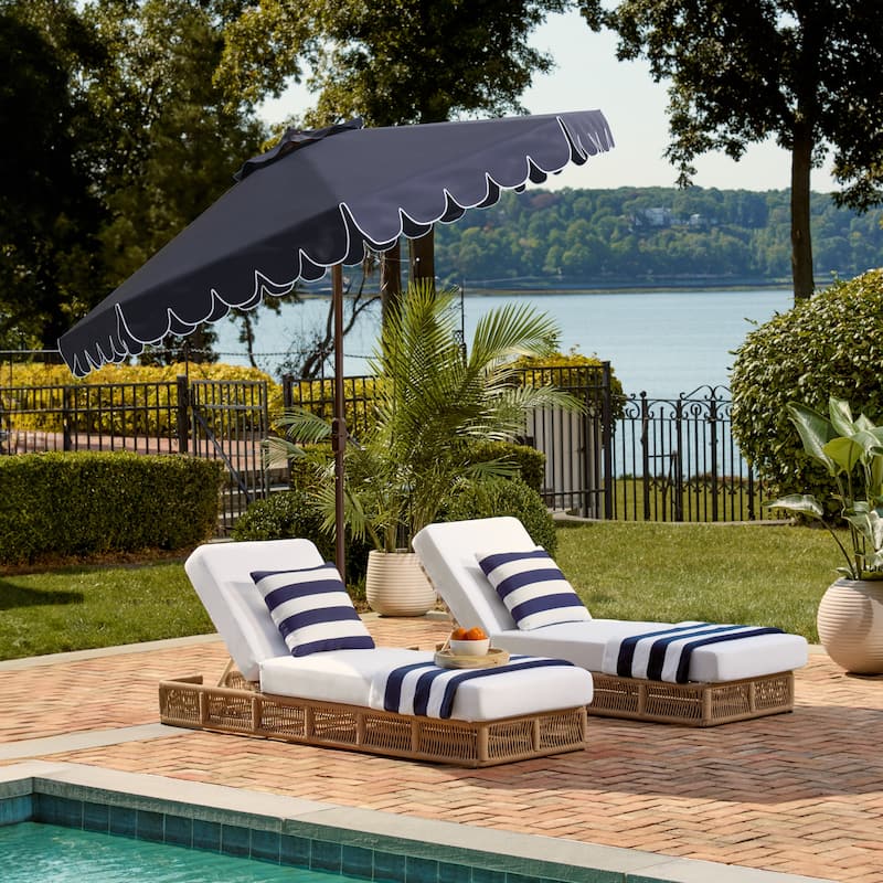 SAFAVIEH Antonije 9-Foot Crank Outdoor Umbrella