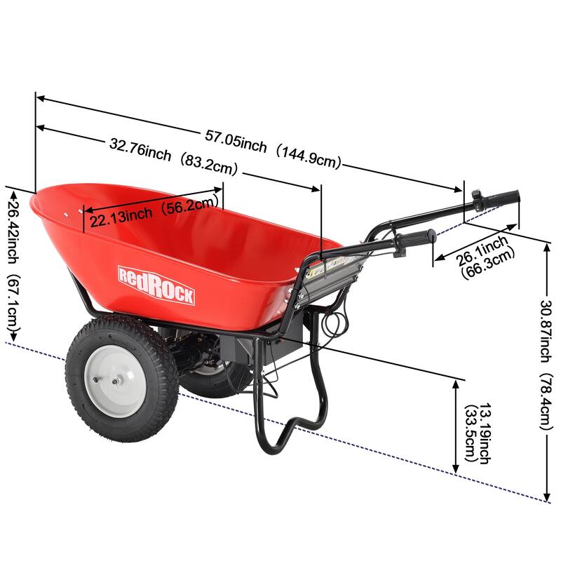 Electric Utility Cart - 24V 180W AGM Battery, 330lb Capacity with Barrel Dump Feature
