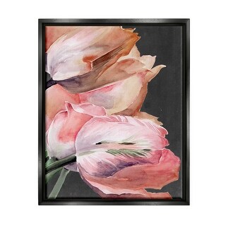 Stupell Pink Tulips Flower Arrangement Framed Floater Canvas Wall Art ...