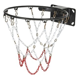 13 Loops Standard Heavy Galvanized Steel Basketball Hoop Net, White Red