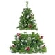 preview thumbnail 8 of 11, Roomfitters Pre Lit Artificial Christmas Tree 4 Piece Set with Garland, Wreath and 2 Entrance Trees Holiday Decoration, Green