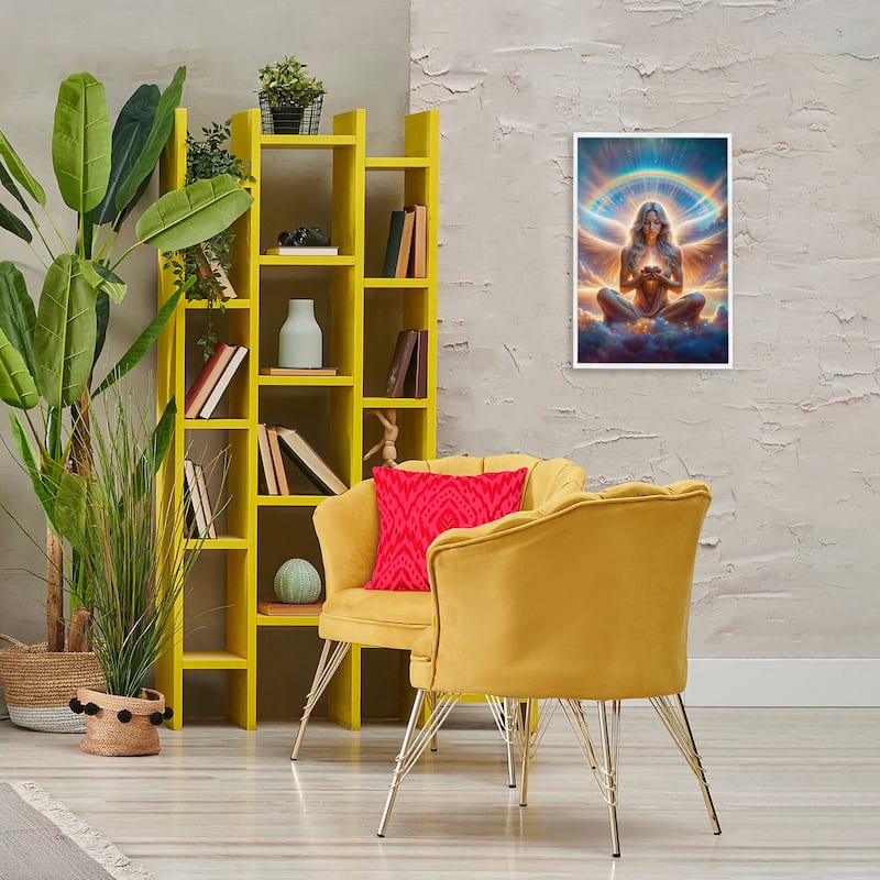 Stupell Enlightened Angel with Tea Framed Giclee Art Design By Spirit of the Rainbow