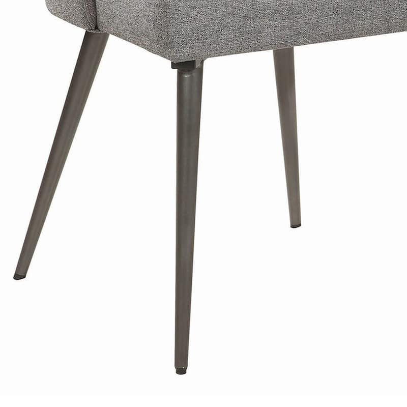 Gray/Gray Fabric Upholstered Metal Frame Dining Chair, Set of 2, Sturdy Dining Chair for Dining Rooms - 21.75