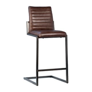 Full grain store leather bar stools