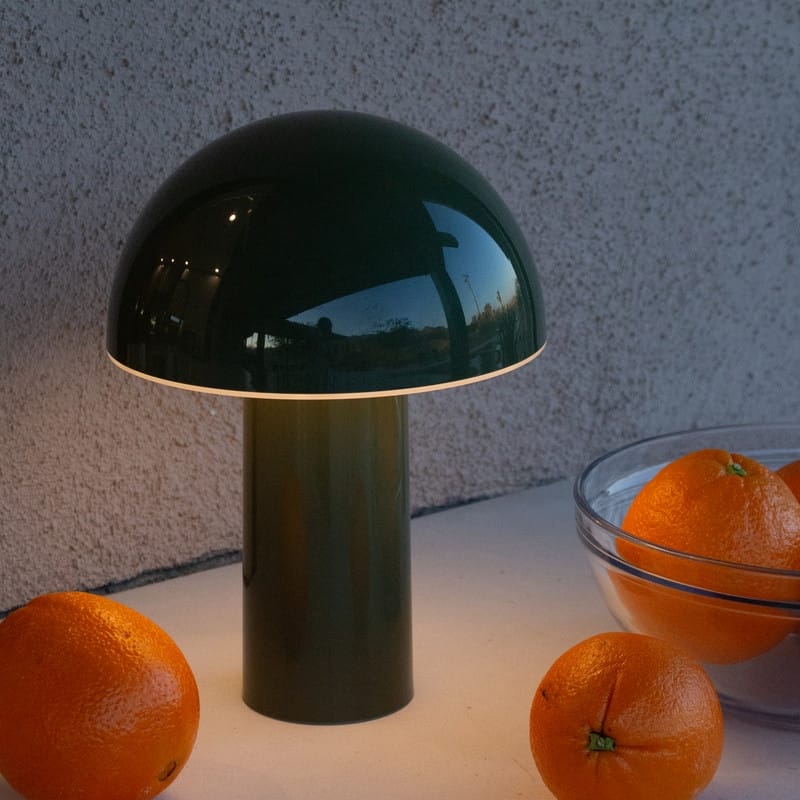 Brightech Celia LED Glossy Modern Round Dome Dimmable Cordless Portable Rechargeable Bedside Nightstand Desk Lamp