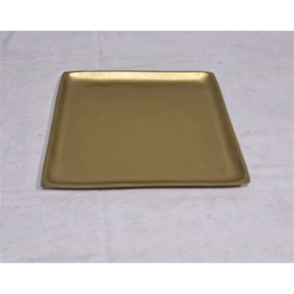 Plate Square Raw Brass Antique Dia 11" ALUMINUM - Raw Brass Antique