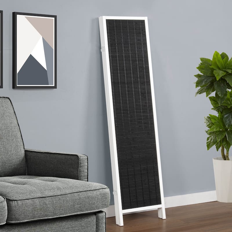 Roundhill Furniture Inkwell 4-Panel Bamboo Room Divider, Folding Portable Partition Screen