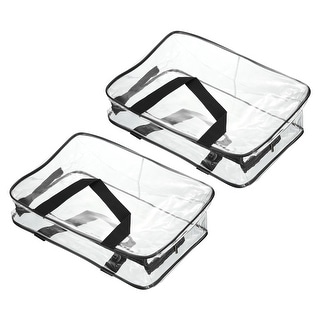 2Pcs Clear Toiletry Bag Makeup Pouch with Zipper Handle - 11.8x3.9x8.7"