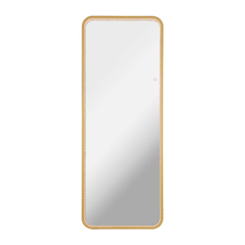 Tatum 65 in. H x 24 in. W Large Crystal Lining Rectangle Antifog Wall Or Floor Full-Length Mirror & Smart Touch - by JONATHAN Y - Gold Painting