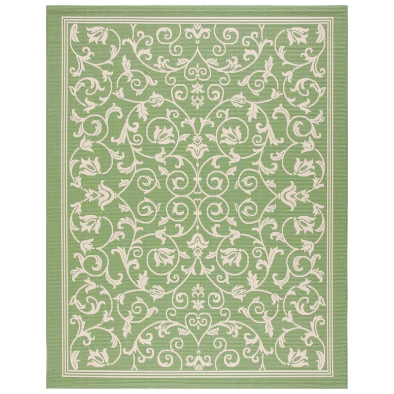 SAFAVIEH Courtyard Clarine Indoor/ Outdoor Waterproof Patio Backyard Rug - 5'3" x 7'7" - Olive/Natural