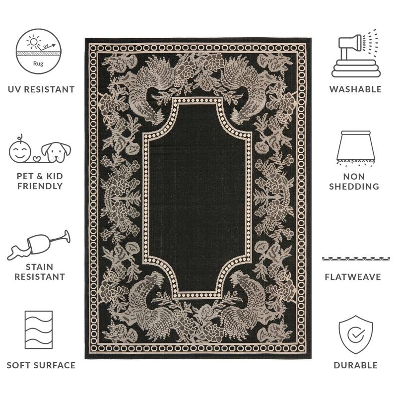 SAFAVIEH Courtyard Terry Indoor/ Outdoor Waterproof Patio Backyard Rug