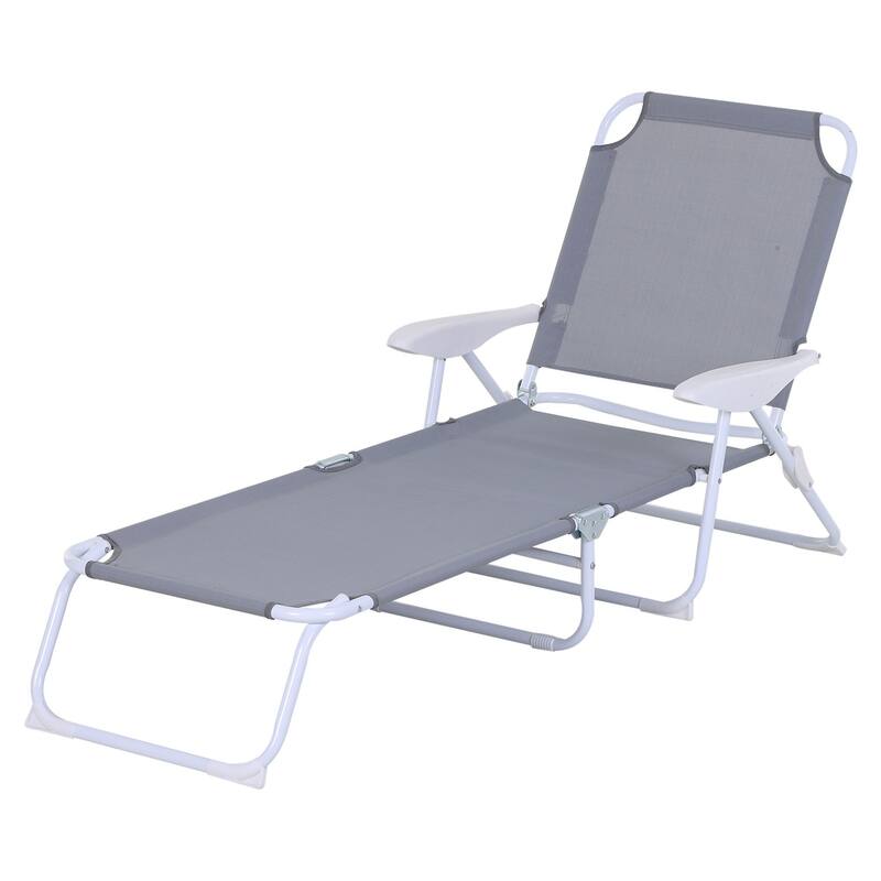 Outdoor sun loungers with adjustable folding armrests