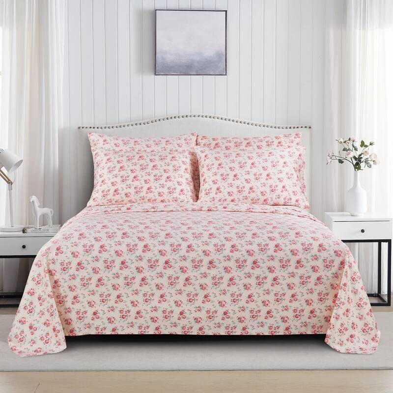 Modern Threads 6-Piece Satin Sheet Set with Deep Pocket Fitted Sheet, 4 Pillowcases, and Organizer