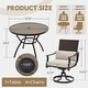 preview thumbnail 4 of 41, EROMMY Outdoor Dining Set, Swivel Rocking Chairs, Rectangular Table w Umbrella Hole, Patio Furniture Set for Backyard