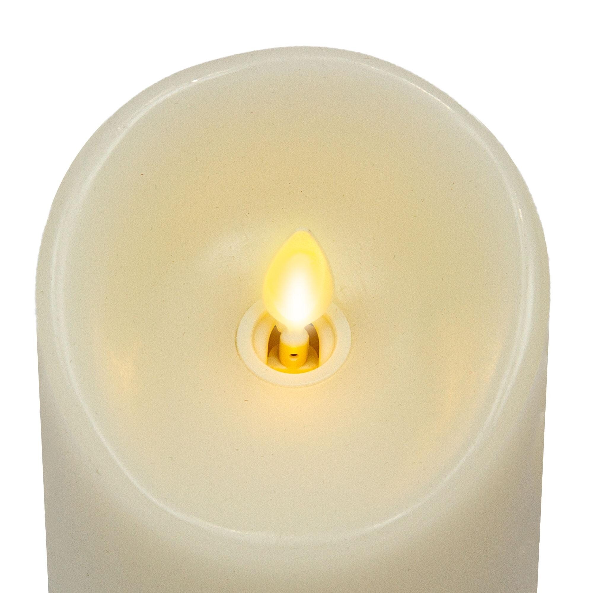 Black Wax Drip Flameless Candle Pillar - Scallop Top – Luminara