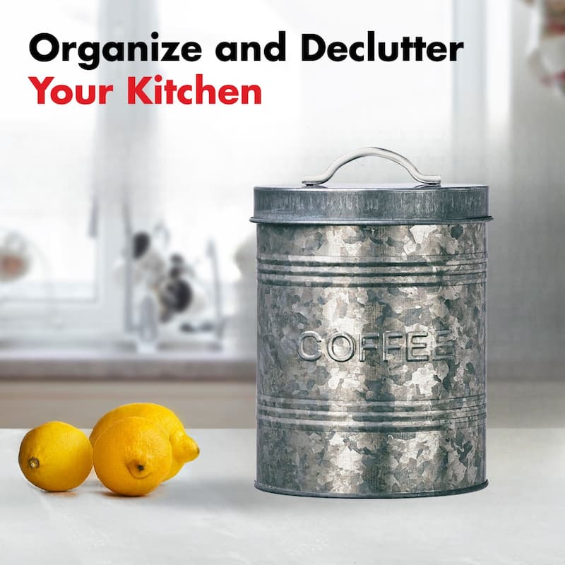 Amici Home Rustic Kitchen Collection Galvanized Storage Canister
