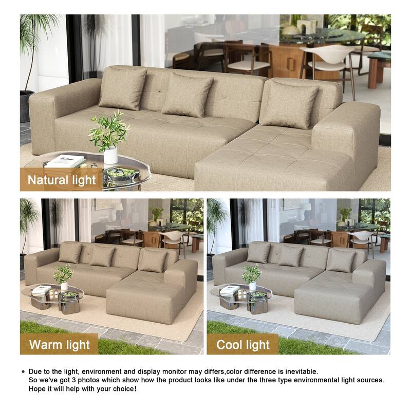 Casual Outdoor Oversized Sectional Sofa Loveseat Chaise Set