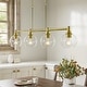 preview thumbnail 4 of 56, 4/5-Light Kitchen Island Pendant Light Fixture with Clear Glass Shades 4 - Gold