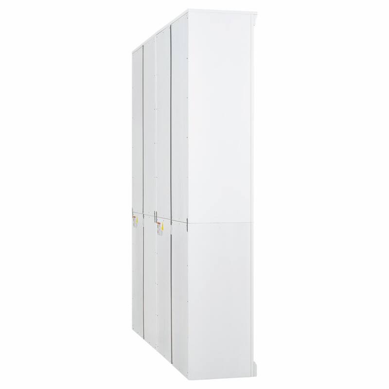 83" Tall Wood Bookcase Suite with Light Strip, 5-Tier Bookcase Suite with Adjustable Shelves