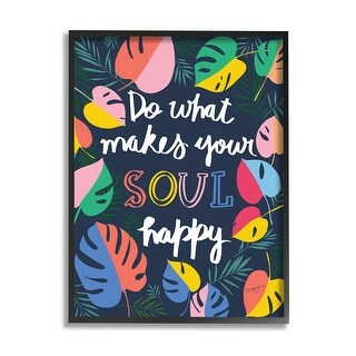 Stupell Happy Soul Phrase Framed Giclee Art Design by Pragya Kothari ...