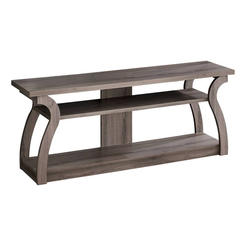 Contemporary 60" TV Stand, Narrow Profile Media Entertainment Center with Storage Shelves