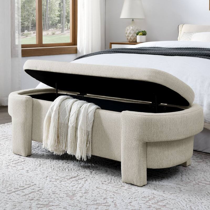 Upholstered Bench with Large Storage Space