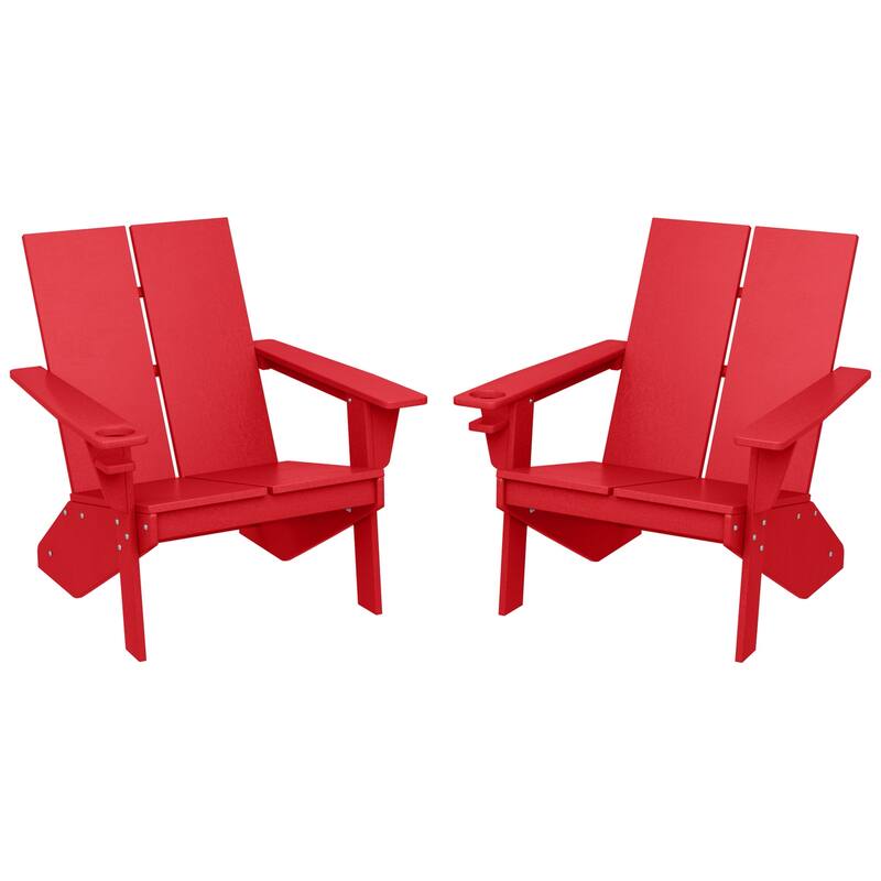 Coastin Modern Poly Adirondack Chair (Set of 2), Black