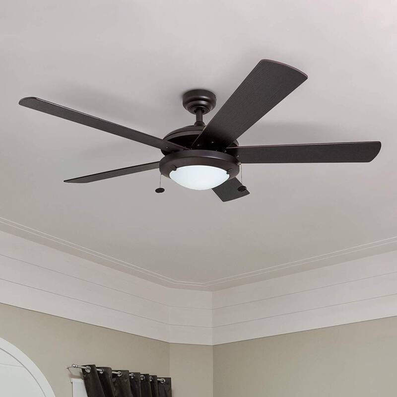 52" Prominence Home Bolivar Farmhouse Ceiling Fan with Light and Pull Chains - 52-inch