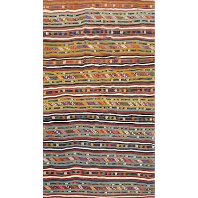 Hand Woven Oriental 100% Wool Carpet Southwestern Tribal Multi-Colored Kilim Area Rug - 7' 11'' X 4' 11''
