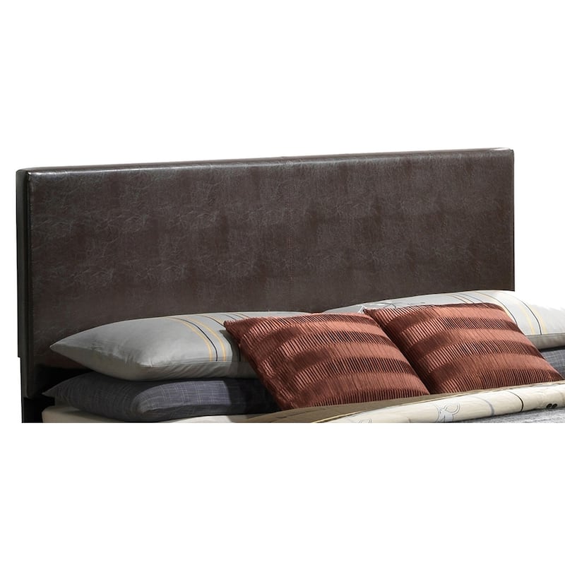 Queen Faux Leather Upholstered Panel Bed - 86" - Brown