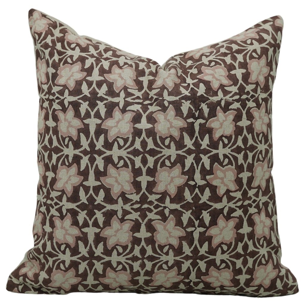 Linen Bohemian Block print pillow Cover- Chudamani
