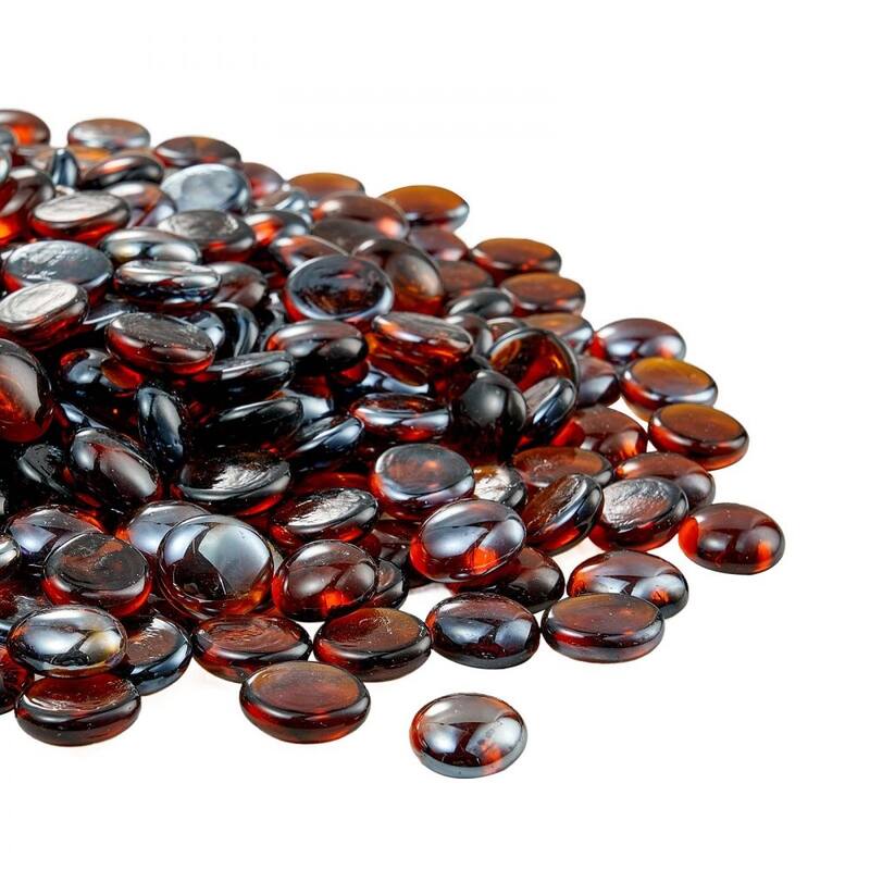 Rich Amber Fireproof Glass Beads 3/4 Inch Heat Resistant for Fire Pits - 3/4 inch