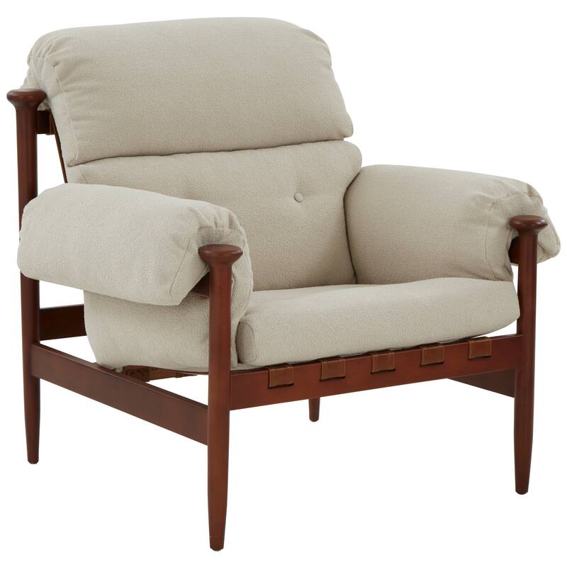 SAFAVIEH Couture Yauhenia Wood Frame Accent Chair - 37 In W x 35 In D x 37 In H. - 37Wx35Dx37H