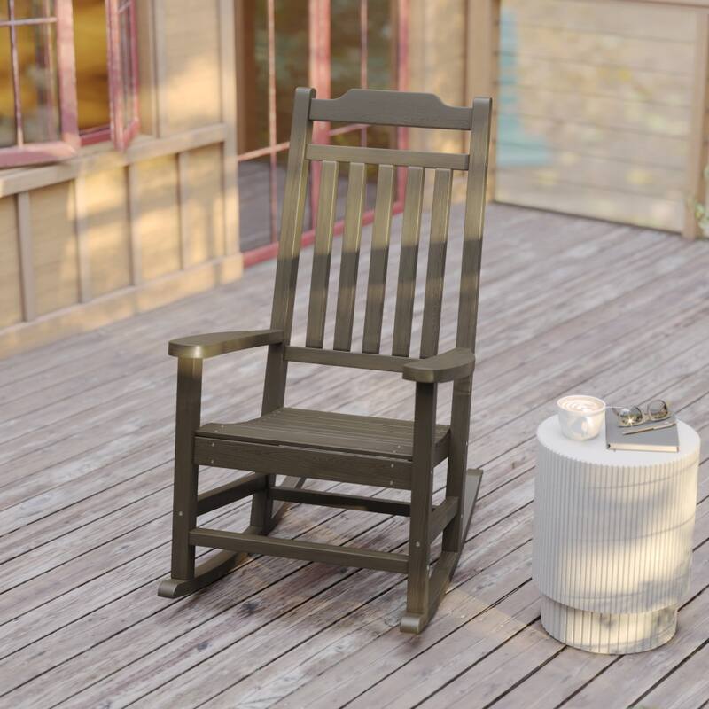 2 Pack All-Weather Faux Wood Rocking Chair - Patio and Yard Furniture
