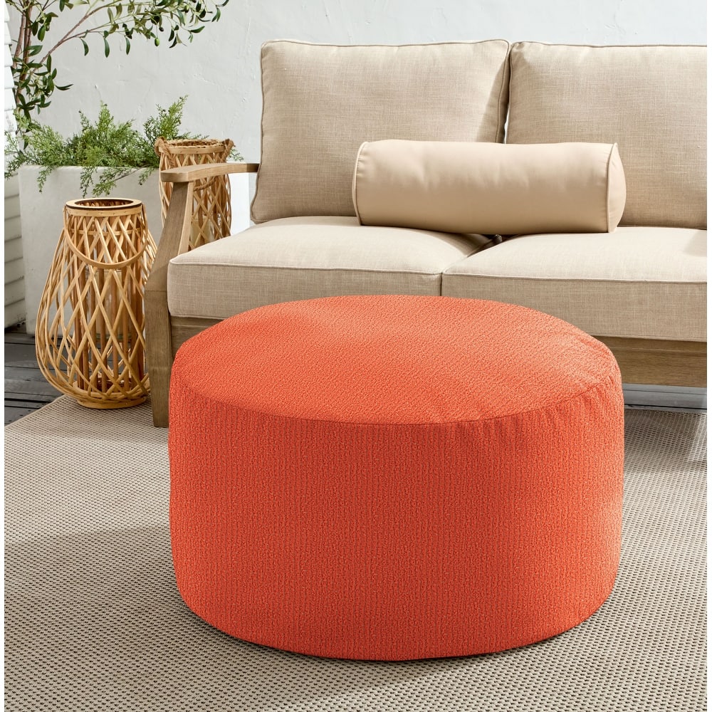 Sorra Home Sunbrella Outdoor Bean Pouf Circle