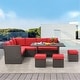 preview thumbnail 38 of 84, AECOJOY 7 Pieces Patio Furniture Set Outdoor Sectional Sofa Rattan Conversation Set