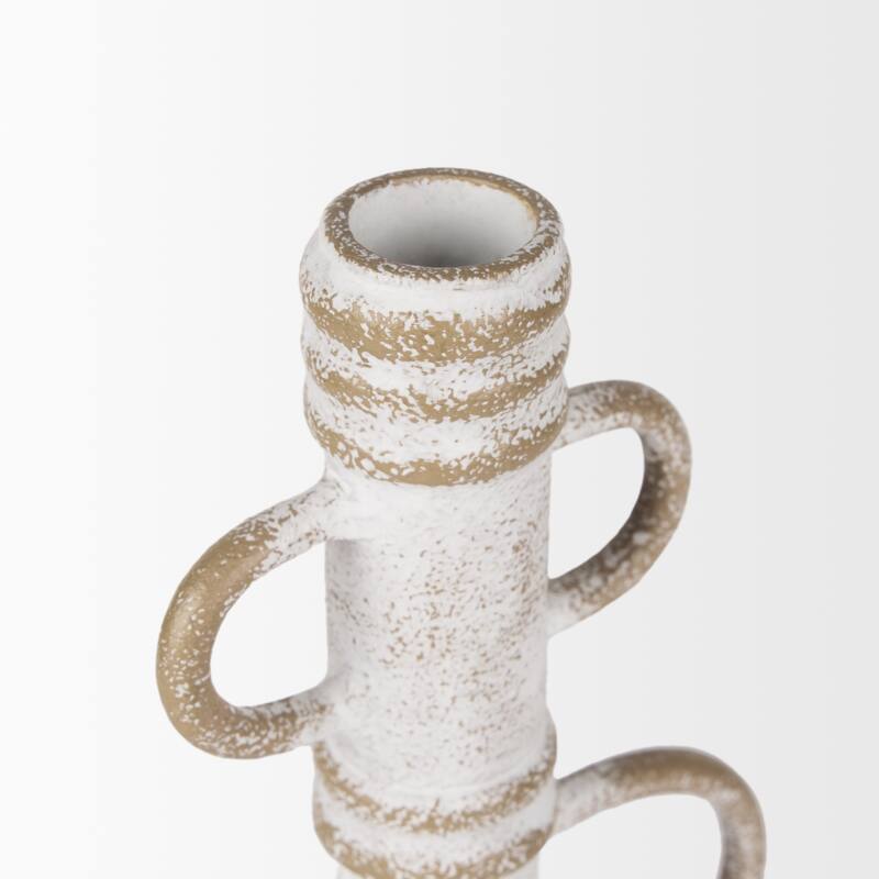 Ziva Small Distressed Wall White Metal Sculptural Object