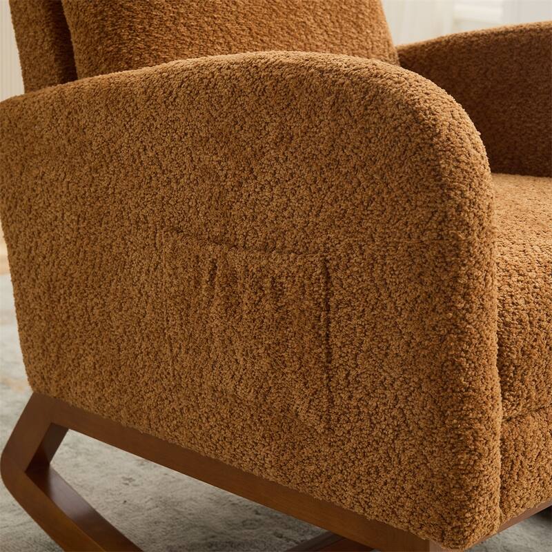 25.4"W Rocking Chair,High Back Glider Chair with Retractable Footrest