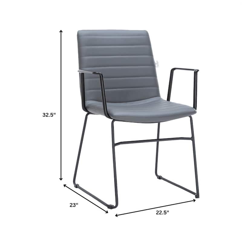 Zylar Ergonomic Guest Chair with Leather, Stainless Steel Base, High-Density Foam, Modern Design for Office or Waiting Room