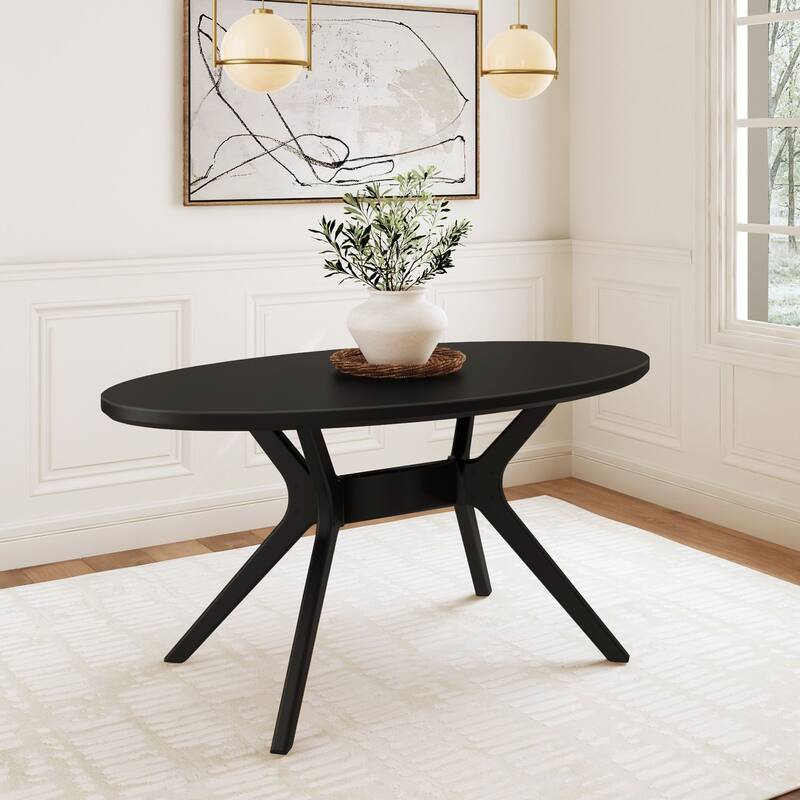 Plank and Beam Verso Oval Dining Table - 62" - Black