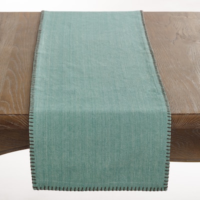 Celena Collection Whip Stitched Design Cotton Table Runner